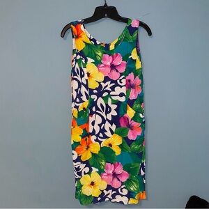 Jams World Hibiscus Floral Print Sleeveless Dress with Front Pockets Size 5